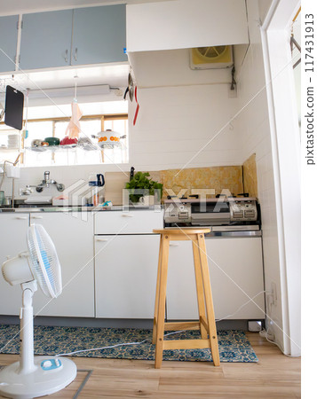 Place a chair in front of the kitchen exhaust fan and enjoy the breeze. 117431913