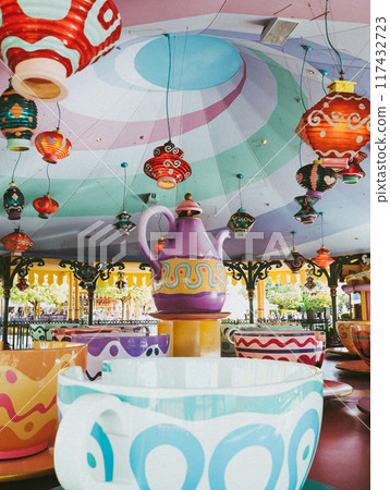 Coffee cups at the amusement park 117432723
