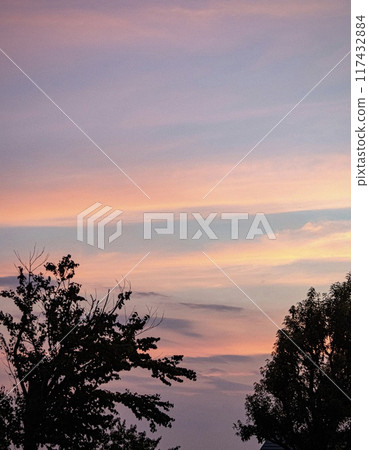 The orange clouds are beautiful. The orange clouds are beautiful. 117432884