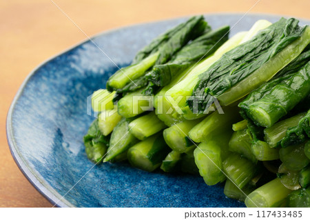 盤子裡野澤泡菜的特寫 盤子裡野澤泡菜的特寫 117433485