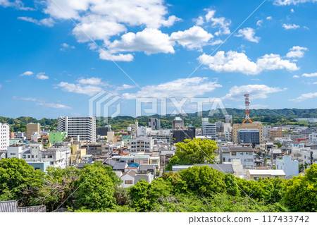 View of central Kakegawa from the remains of the Kakegawa Castle tower gate 117433742