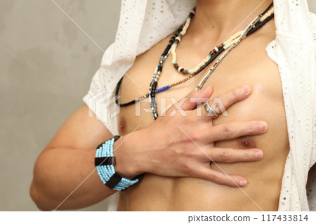 Muscular male chest muscles Muscular male chest muscles 117433814