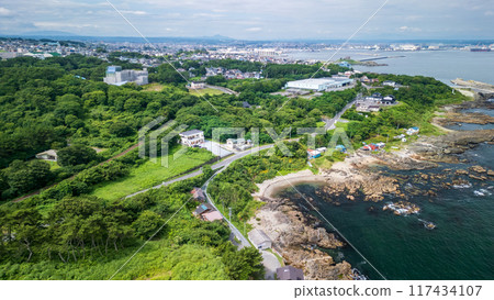 Aerial shot of the beautiful Tanesashi Coast in Hachinohe, Aomori Prefecture Aerial shot of the beautiful Tanesashi Coast in Hachinohe, Aomori Prefecture 117434107