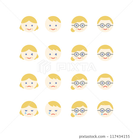 Simple blonde middle-aged face icon 117434155