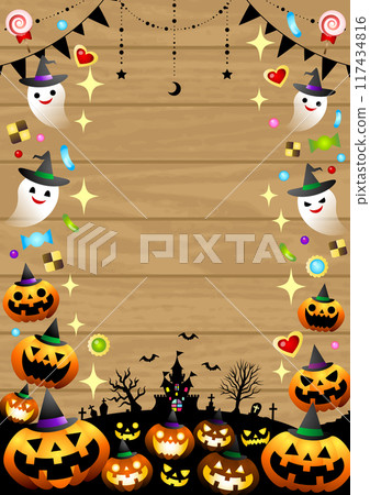 Halloween board, cute, illustration, background, frame, vertical Halloween board, cute, illustration, background, frame, vertical 117434816