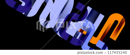 Dynamic waves, flowing lines, stripes vector geometric elements minimal pattern. Vector Illustration For Wallpaper, Banner, Background, Card, Book Illustration, landing page 117435240