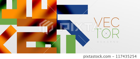 Colorful squares, lines minimal abstract background. Vector Illustration For Wallpaper, Banner, Background, Card, Book Illustration, landing page 117435254
