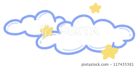 Cute Cloud star moon and the Sun illustration Weather clip art 117435381