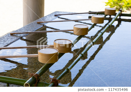 Chozuya (purification fountain) at Omi Shrine in Hyuga City, Miyazaki Prefecture Chozuya (purification fountain) at Omi Shrine in Hyuga City, Miyazaki Prefecture 117435496