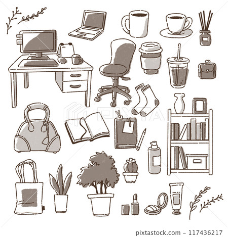 放鬆家具和配件的插圖 117436217