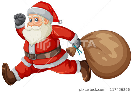 Santa Running with Gift Sack Santa Running with Gift Sack 117436266