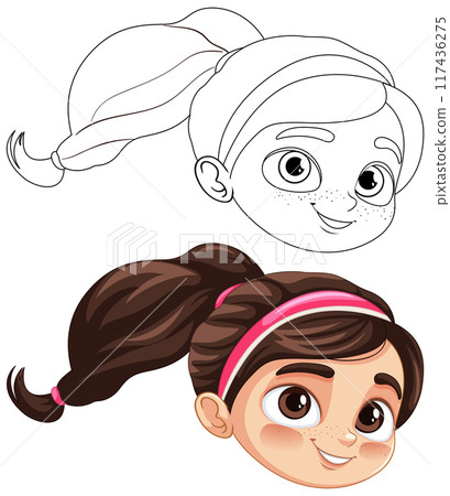 Smiling Tennis Girl Illustration Smiling Tennis Girl Illustration 117436275