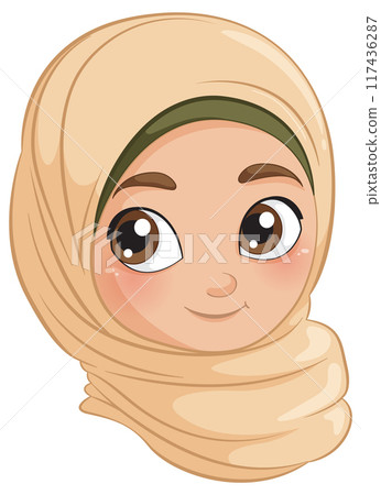 Cute Muslim Character Illustration 117436287