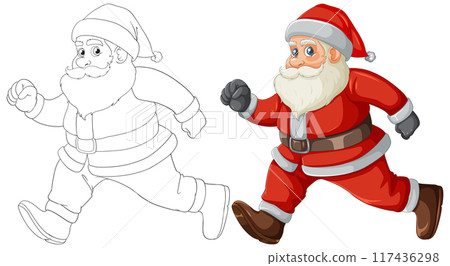 Santa Claus Running Illustration Santa Claus Running Illustration 117436298