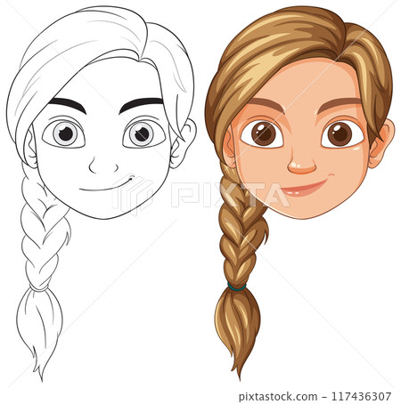 Smiling Girl with Braided Hair Smiling Girl with Braided Hair 117436307