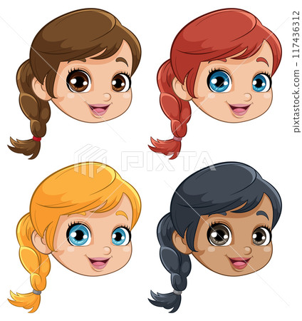 Colorful Cartoon Nurse Characters Colorful Cartoon Nurse Characters 117436312