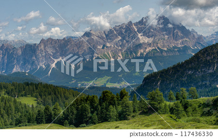 Beautiful mountain range in Dolomites 117436330