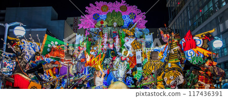 "Aomori Prefecture" Nighttime float display and parade at the Hachinohe Sansha Festival in summer 117436391