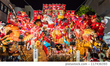 "Aomori Prefecture" Nighttime float display and parade at the Hachinohe Sansha Festival in summer "Aomori Prefecture" Nighttime float display and parade at the Hachinohe Sansha Festival in summer 117436393