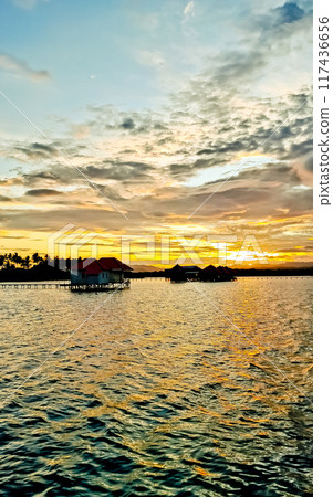 beautiful view of the tropical beach of Osi Island, West Seram, Maluku 117436656