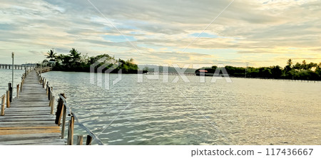 beautiful view of the tropical beach of Osi Island, West Seram, Maluku 117436667