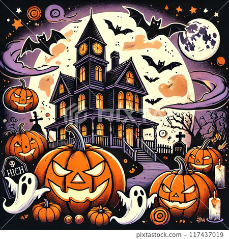 Halloween background illustration Halloween background illustration 117437019