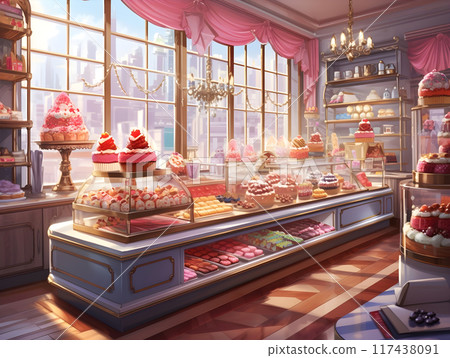 Cute Sweet and Candy Store Anime Style AI Artwork 117438091