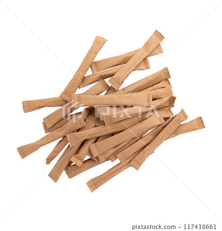 paper sugar sticks isolated on white background 117438661