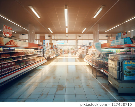Empty and Dirty Supermarket AI Artwork 117438710