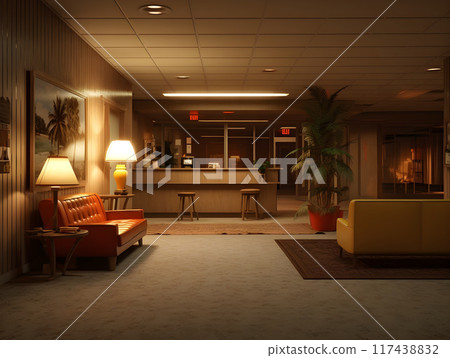Cheap and Spooky Motel Reception Area AI Artwork Cheap and Spooky Motel Reception Area AI Artwork 117438832