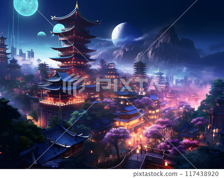 Futuristic Modern Cyberpunk Style City AI Artwork 117438920