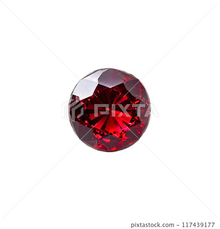 Ruby A deep red ruby with a polished surface reflecting a dramatic light floating against 117439177