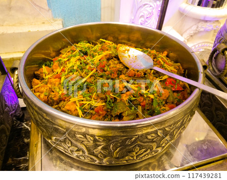 A picture of Mix vegetable masala with selective focus A picture of Mix vegetable masala with selective focus 117439281