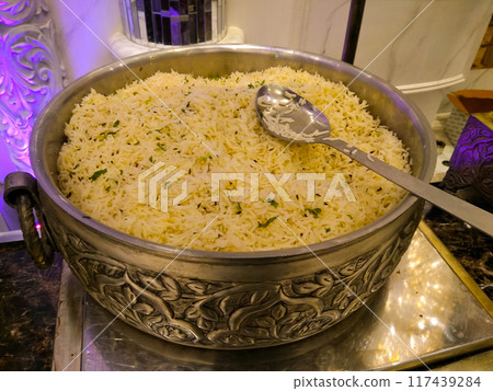 A picture of rice with selective focus 117439284