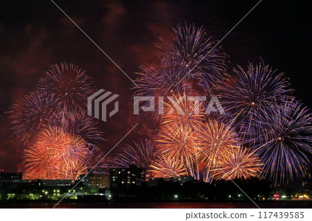 Fireworks seen over the city of Otsu 117439585