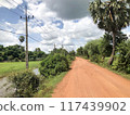 紅土鄉村道路和天空 117439902