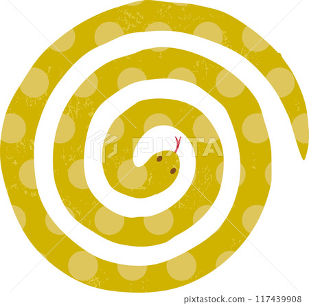 Illustration of a swirling golden snake Illustration of a swirling golden snake 117439908