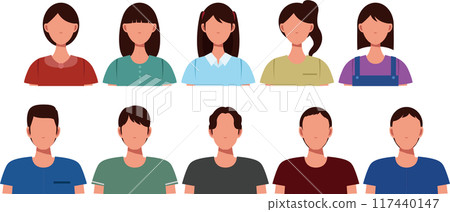 Young men and women faceless people 117440147