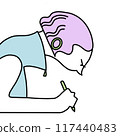 Profile illustration of a woman writing 117440483