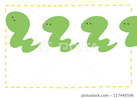 New Year's illustration of snakes lined up side by side New Year's card Reiwa 7 2025 New Year's illustration of snakes lined up side by side New Year's card Reiwa 7 2025 117440596
