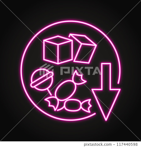Reduce sugar neon line icon 117440598