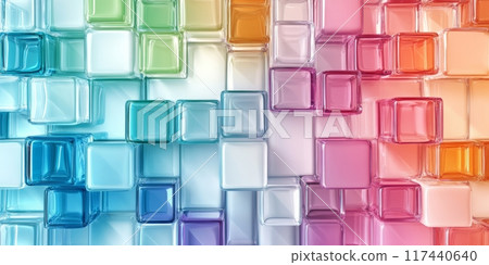 Banner made of multi colored glass cubes 117440640