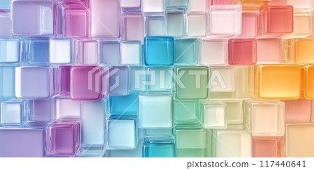 Banner made of multi colored glass cubes 117440641