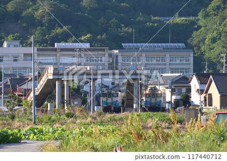 [N04] Naruto Line Kiha 47 changing trains at Ikeya Station (Taasacho, Naruto City, Tokushima Prefecture) 117440712