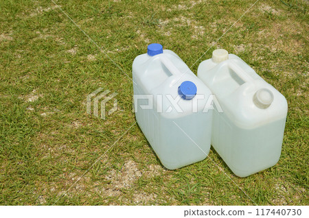 Plastic container filled with water, 15 liters Plastic container filled with water, 15 liters 117440730