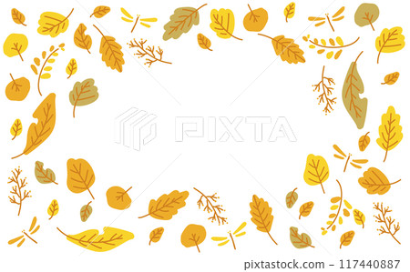 Cute and simple illustration background material of fallen leaves Cute and simple illustration background material of fallen leaves 117440887