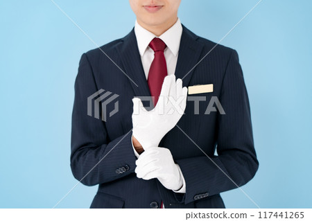 Men wearing white gloves Business 117441265