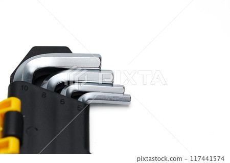 part of Set of hex imbus keys made of durable steel with tempering. part of Set of hex imbus keys made of durable steel with tempering. 117441574