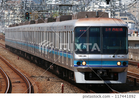 Commuter Train Tokyo Metro Tozai Line 07 Series Commuter Train Tokyo Metro Tozai Line 07 Series 117441892