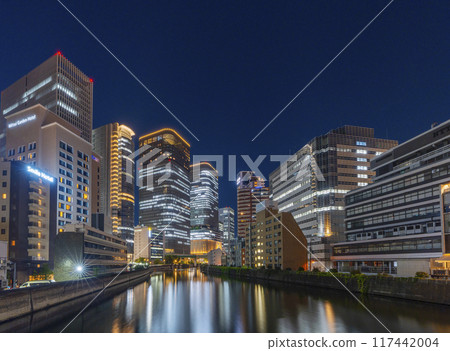 Night view of Nakanoshima from Chikuzen Bridge, Osaka Night view of Nakanoshima from Chikuzen Bridge, Osaka 117442004